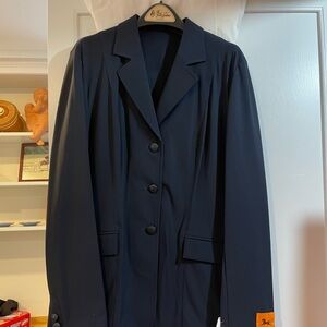 Classic Dark Blue Blazer with Orange Detail